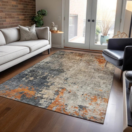 Karima Brown Washable Indoor - Outdoor Rug - LOOMLAN - LOOMLAN Rugs - Outdoor Rugs