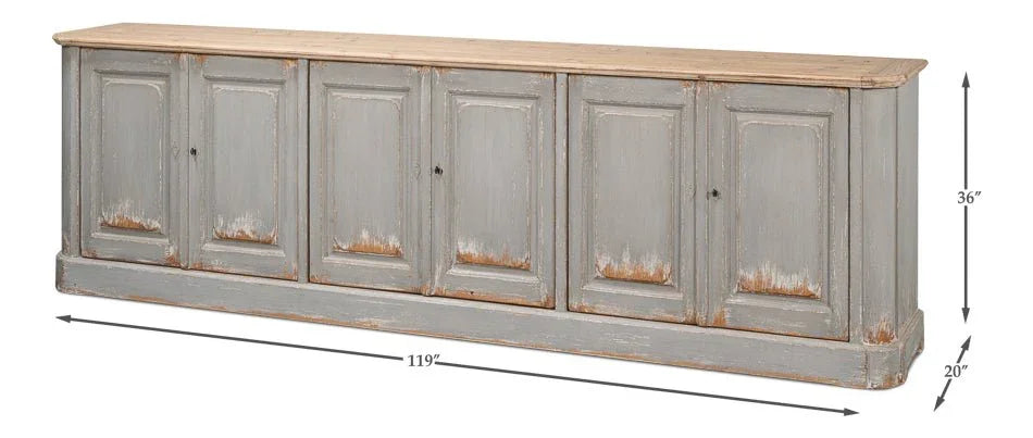 Karlsson Antique Swedish Wood Sideboard - LOOMLAN - Sarreid - Sideboards