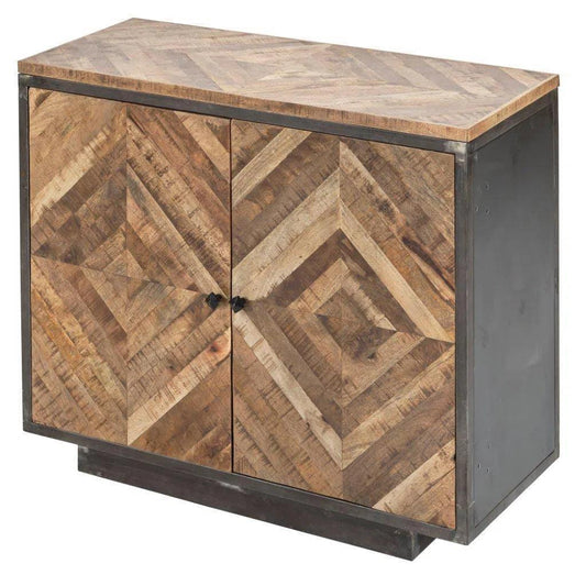 Munro 2 Door Accent Cabinet Reclaimed Wood Metal - LOOMLAN - LOOMLAN - Accent Cabinets
