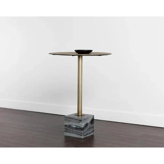 Kata Marble Based Iron Round Bar Table - LOOMLAN - SUNPAN - Bar Tables