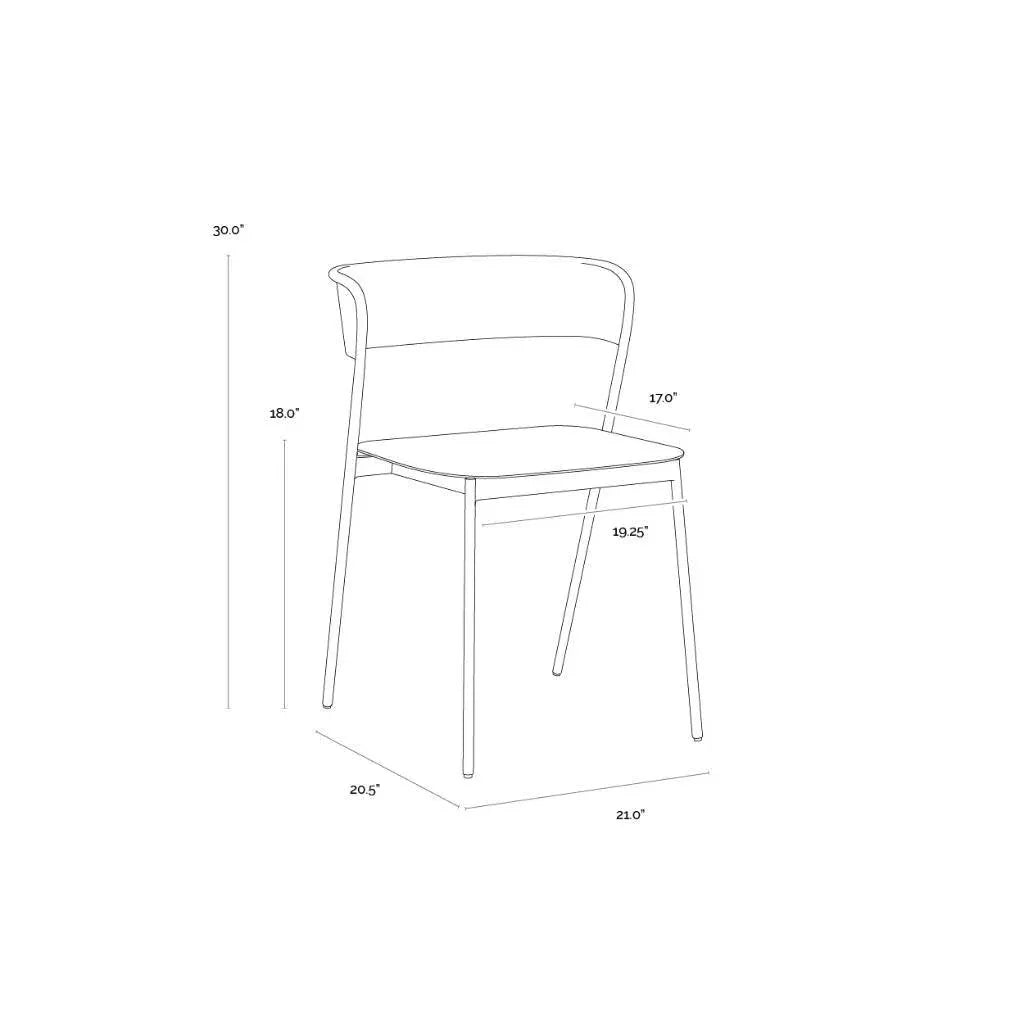 Keanu Powder Coated Iron Dining Chair - LOOMLAN - SUNPAN - Dining Chairs