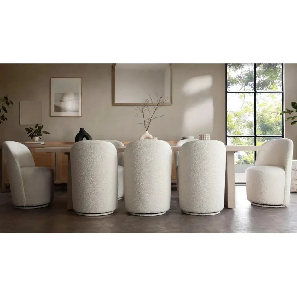 Kendall Dining in Ivory Boucle Fabric - LOOMLAN - Diamond Sofa - Dining Chairs