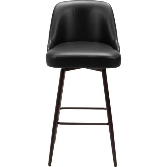 Keppel Swivel Barstool Black & Bronze - LOOMLAN - Zuo Modern - Bar Stools