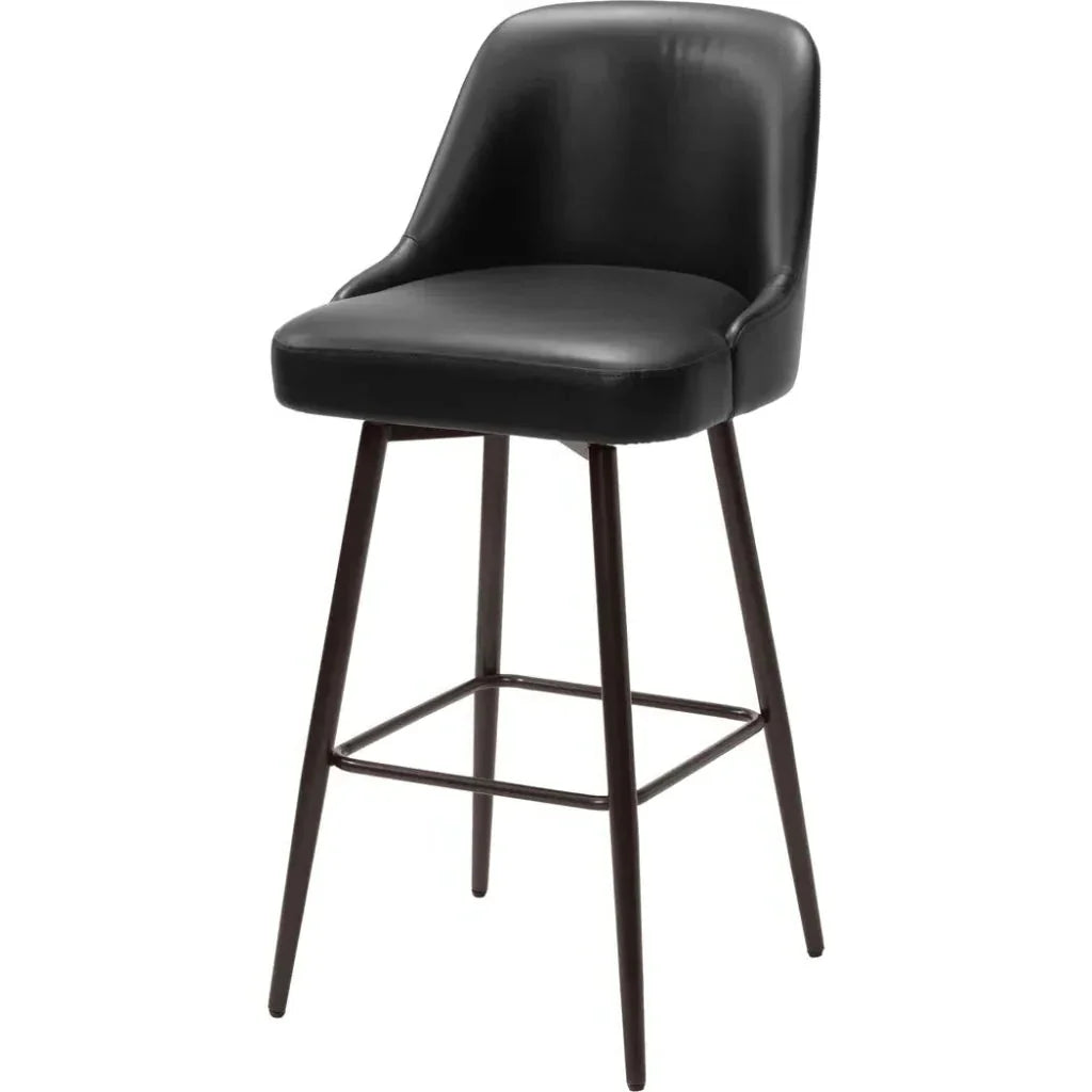 Keppel Swivel Barstool Black & Bronze - LOOMLAN - Zuo Modern - Bar Stools