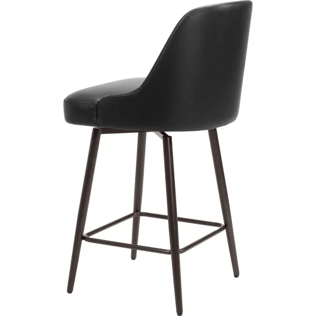 Keppel Swivel Counter Stool Black & Bronze - LOOMLAN - Zuo Modern - Counter Stools