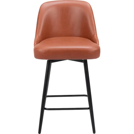 Keppel Swivel Counter Stool Brown - LOOMLAN - Zuo Modern - Counter Stools