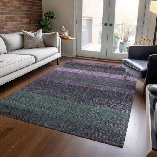 Keshira Purple Washable Indoor - Outdoor Rug - LOOMLAN - LOOMLAN Rugs - Outdoor Rugs