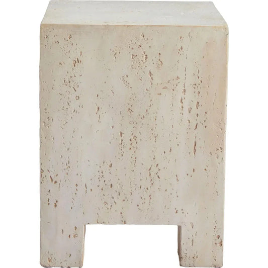Kitara Metal Beige Square Side Table - LOOMLAN - Zuo Modern - Side Tables