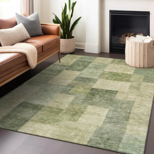 Kiva Green Washable Indoor - Outdoor Rug - LOOMLAN - LOOMLAN Rugs - Outdoor Rugs