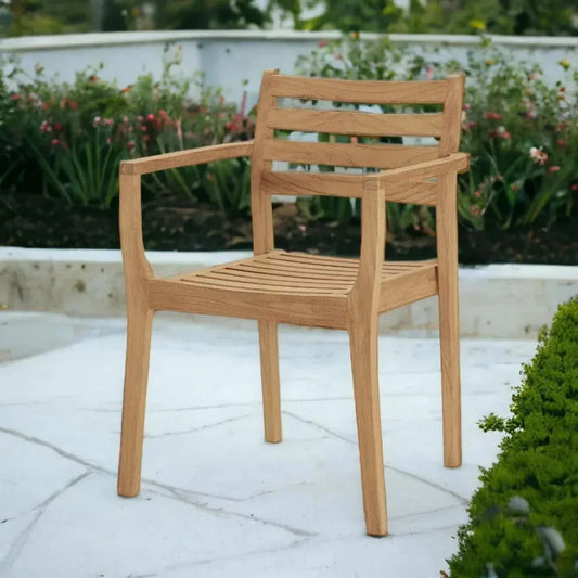 Kolding Stacking Armchair (Set of 4)-Outdoor Dining Chairs-HiTeak-LOOMLAN