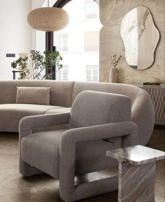 Kona Mink Fabric Open Arm Accent Chair - LOOMLAN - Diamond Sofa - Club Chairs