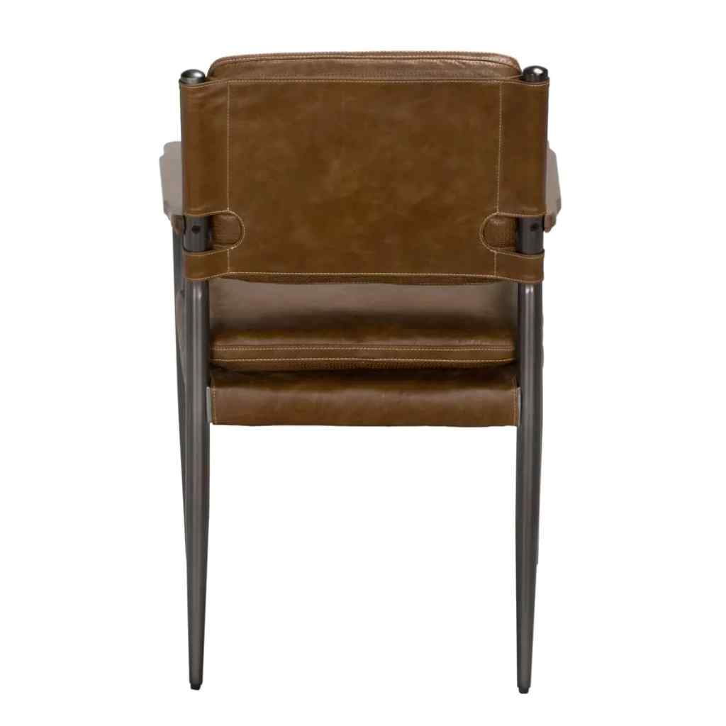 Wooster Brown Leather Dining Chair