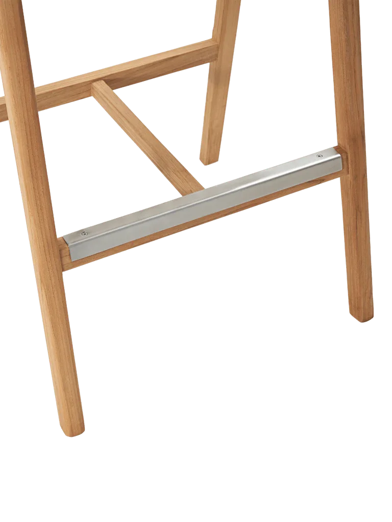 La Costa Teak Patio Barrel Back Bar Armchair-Outdoor Accent Chairs-HiTeak-LOOMLAN