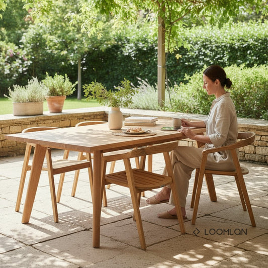 La Costa Teak Patio Wide-Plank Dining Table