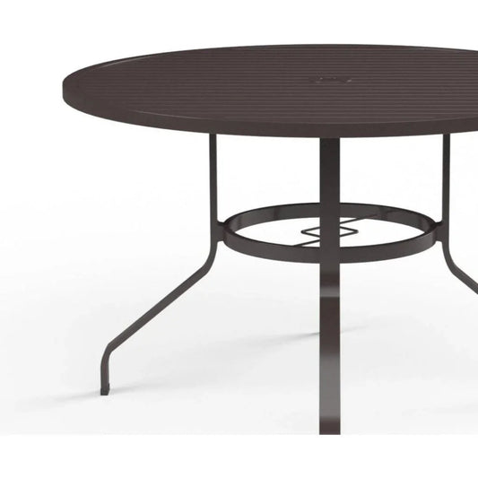 La Jolla Aluminum Round Outdoor Dining Table-Outdoor Dining Tables-Sunset West-LOOMLAN