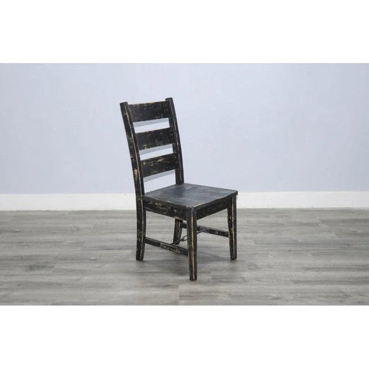 Ladderback Chair Turnbuckle Stretchers Wood Black 2PC - LOOMLAN - Sunny D - Dining Chairs