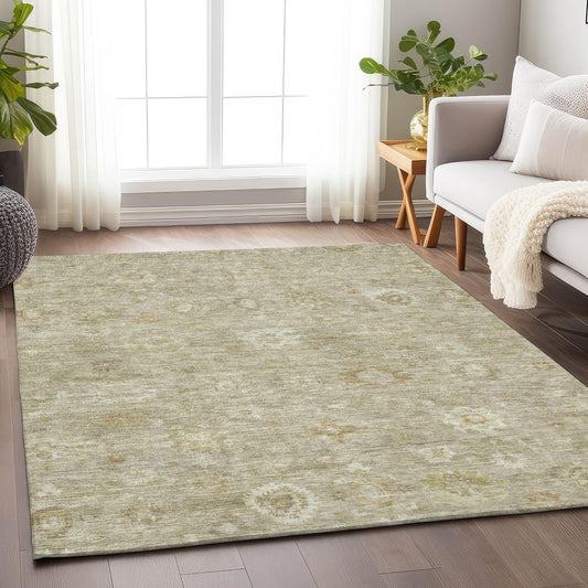 Laeara Brown Washable Indoor-Outdoor Rug