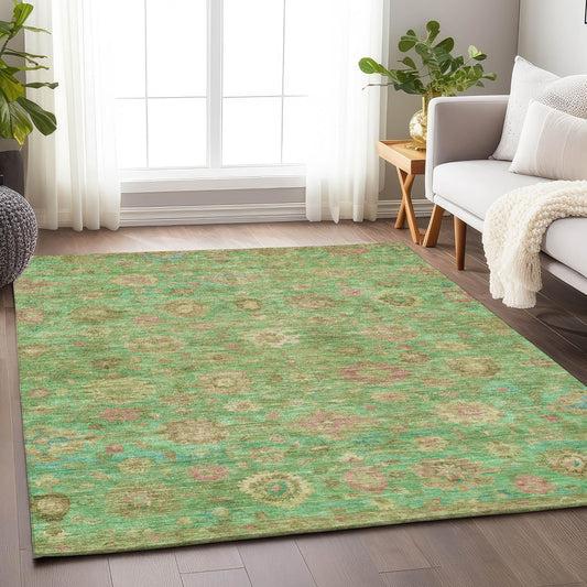 Laeara Lime Washable Indoor-Outdoor Rug