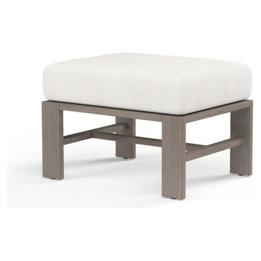 Laguna Canvas Flax Sunbrella Outdoor Ottoman-Outdoor Ottomans-Sunset West-LOOMLAN