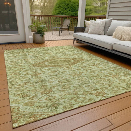 Lamoria Green Washable Indoor - Outdoor Rug - LOOMLAN - LOOMLAN Rugs - Outdoor Rugs