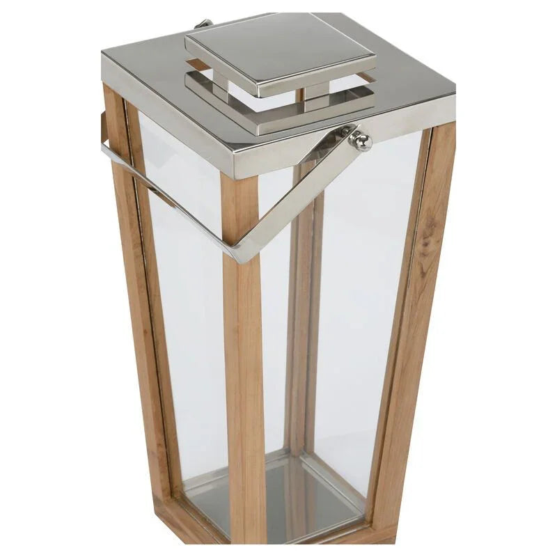 Lanai Teak And Glass Hurricane Sculpture - LOOMLAN - Wildwood - Statues & Sculptures