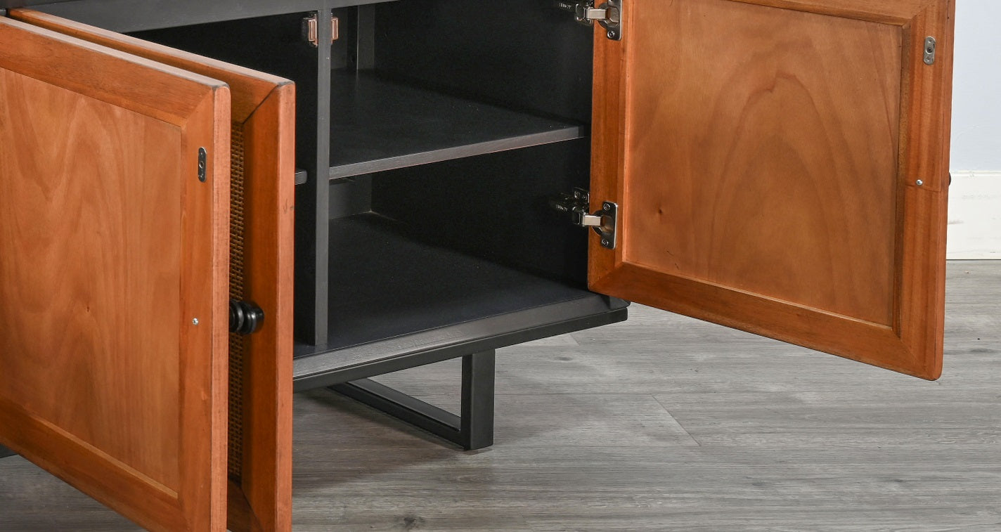 Langford Four Doors Black Sideboard