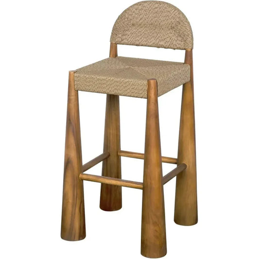 Laredo Teak Wood Bar Stool - LOOMLAN - Noir - Bar Stools