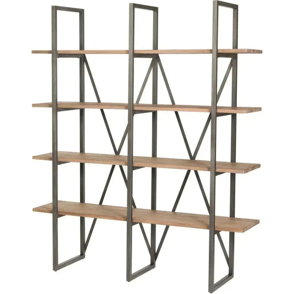 Large Cain Rack Etagere Wood Shelves Wood Tall & Wide - LOOMLAN - LH Imports - Etageres