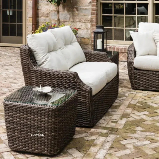 Largo Loveseat All Weather Wicker Furniture Made USA - LOOMLAN - Lloyd Flanders - Outdoor Sofas & Loveseats