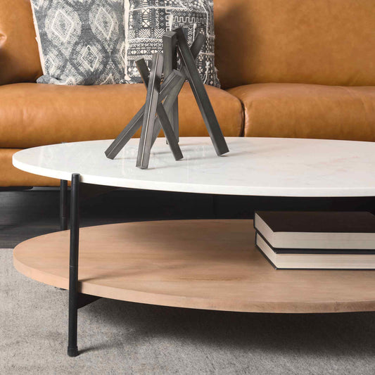 Larkin Marble Top Oval Coffee Table