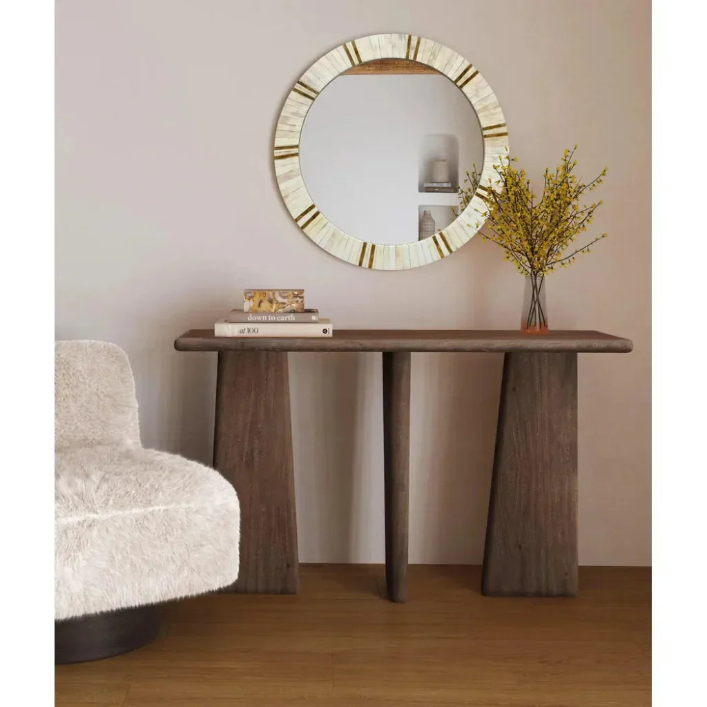 Lasso Wood Brown Rectangular Console Table - LOOMLAN - Bassett Mirror - Console Tables