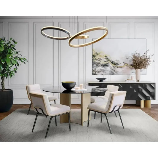 Lautrec Marble Topped Black Sideboard - LOOMLAN - SUNPAN - Sideboards