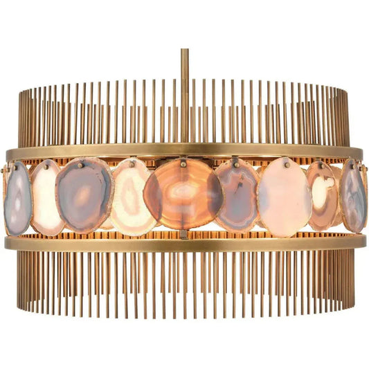 Lavender Agate Round Gold Fixture Upsala Chandelier - LOOMLAN - Jamie Young - Chandeliers