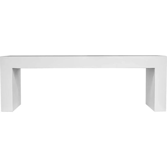 Lazarus Cement White Outdoor Bench-Outdoor Benches-Moe's Home-LOOMLAN