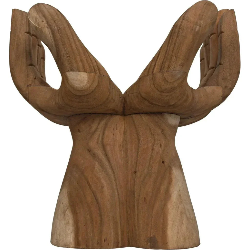 Le Main Natural Teal Wood Armless Chair - LOOMLAN - Noir - Accent Chairs