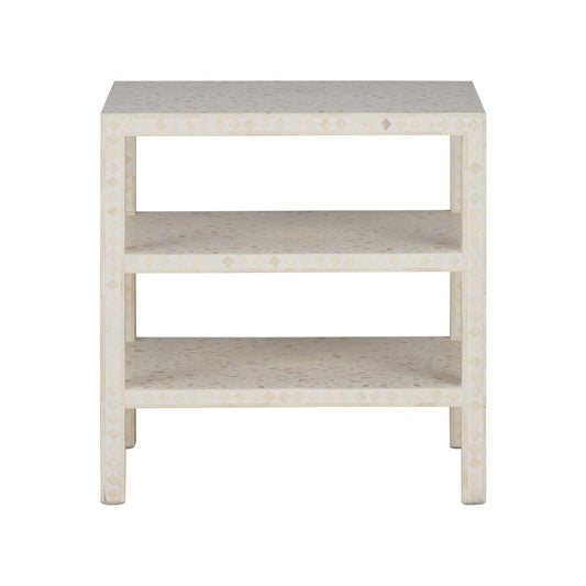 Leaf Inlay Wooden Side Table