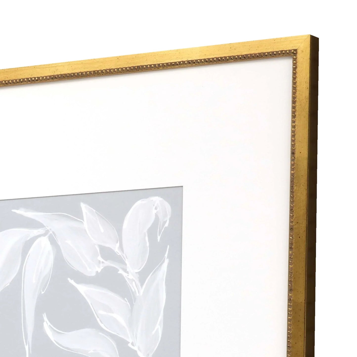 Leaf Study Wood Blue Framed Wall Art 4PC