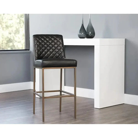 Leighland Leather Barstool - LOOMLAN - SUNPAN - Bar Stools