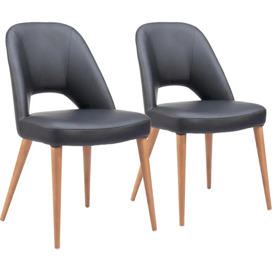 Leith Black Armless Dining Chair (Set of 2) - LOOMLAN - Zuo Modern - Dining Chairs