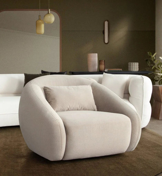 Lena Fawn Fabric Swivel Accent Chair - LOOMLAN - Diamond Sofa - Club Chairs