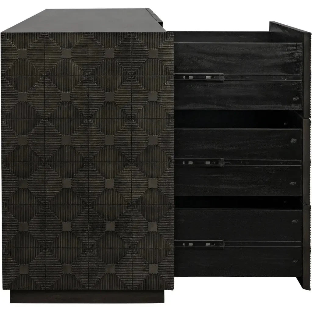 Leon Wood Black Dresser - LOOMLAN - Noir - Dressers