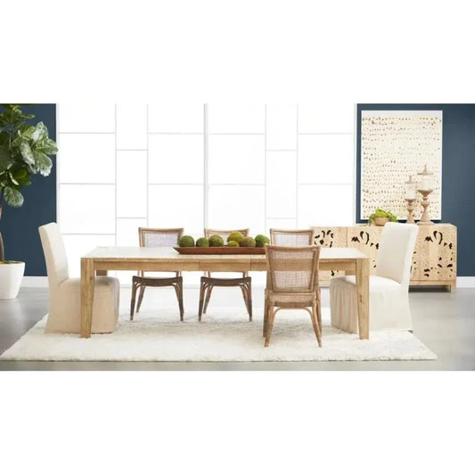 Levi Slipcover Armless Dining Chair 2PC - LOOMLAN - Essentials For Living - Dining Chairs