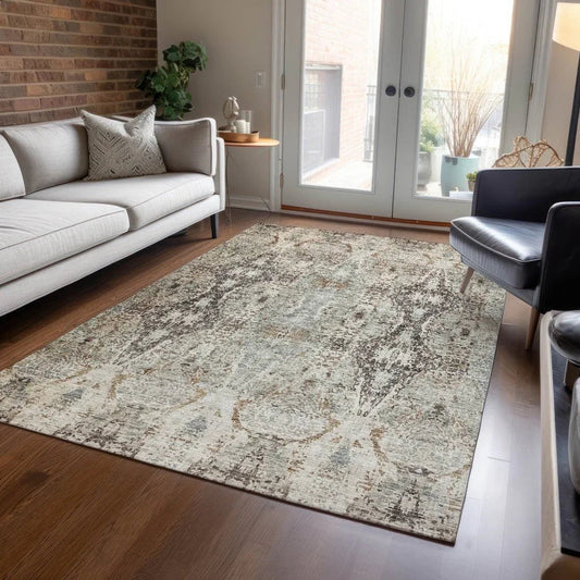 Leyrana Ivory Washable Indoor - Outdoor Rug - LOOMLAN - LOOMLAN Rugs - Outdoor Rugs