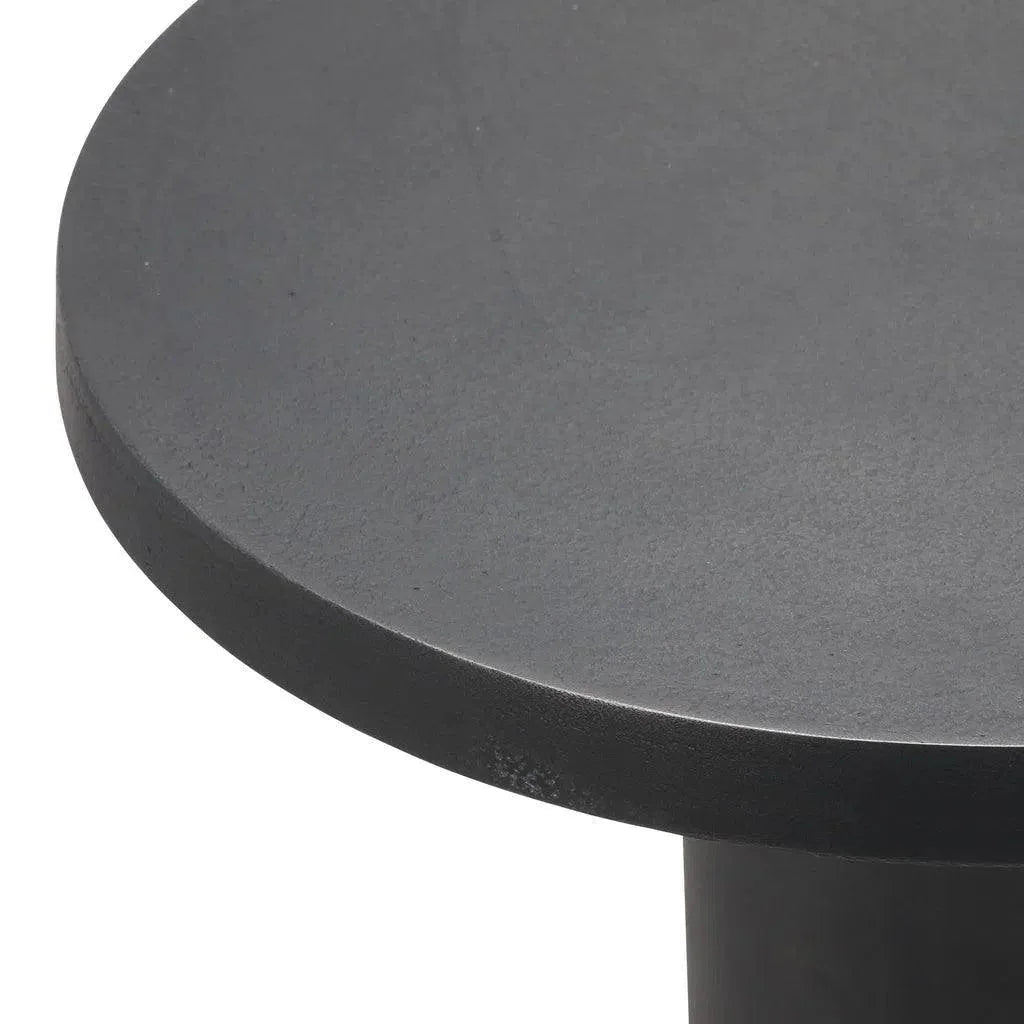 Liam Reclaimed Cast Aluminum Round End Table - LOOMLAN - Urbia - Side Tables