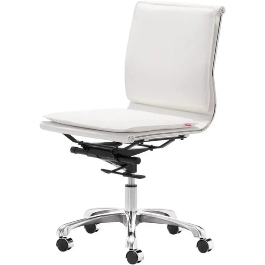 Lider Plus Armless Office Chair White-Office Chairs-Zuo Modern-LOOMLAN