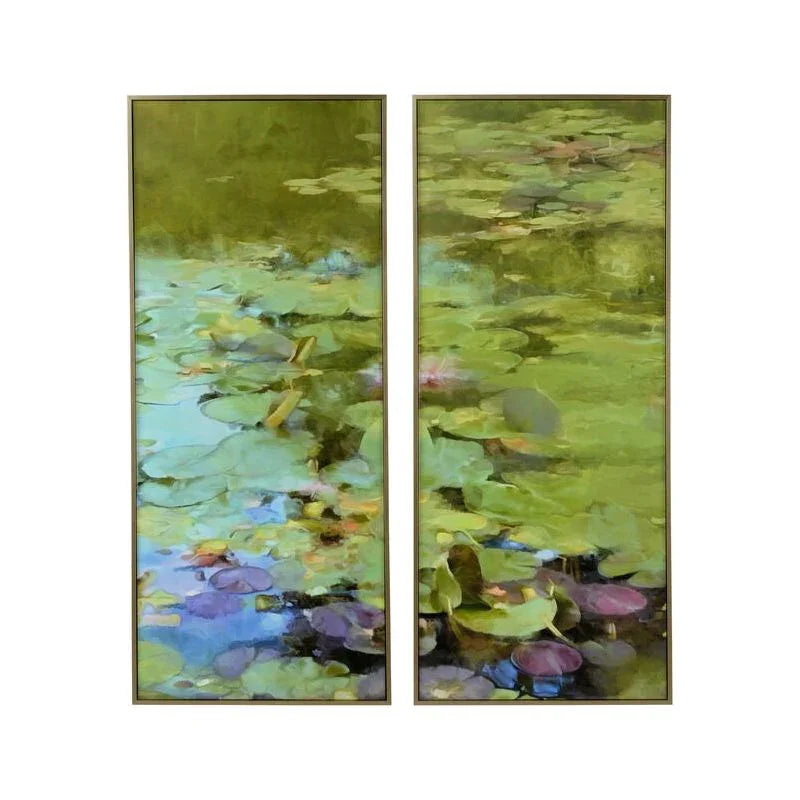 Light on Lily Pond Wood Framed Artwork-Framed Wall Art-Chelsea House-LOOMLAN
