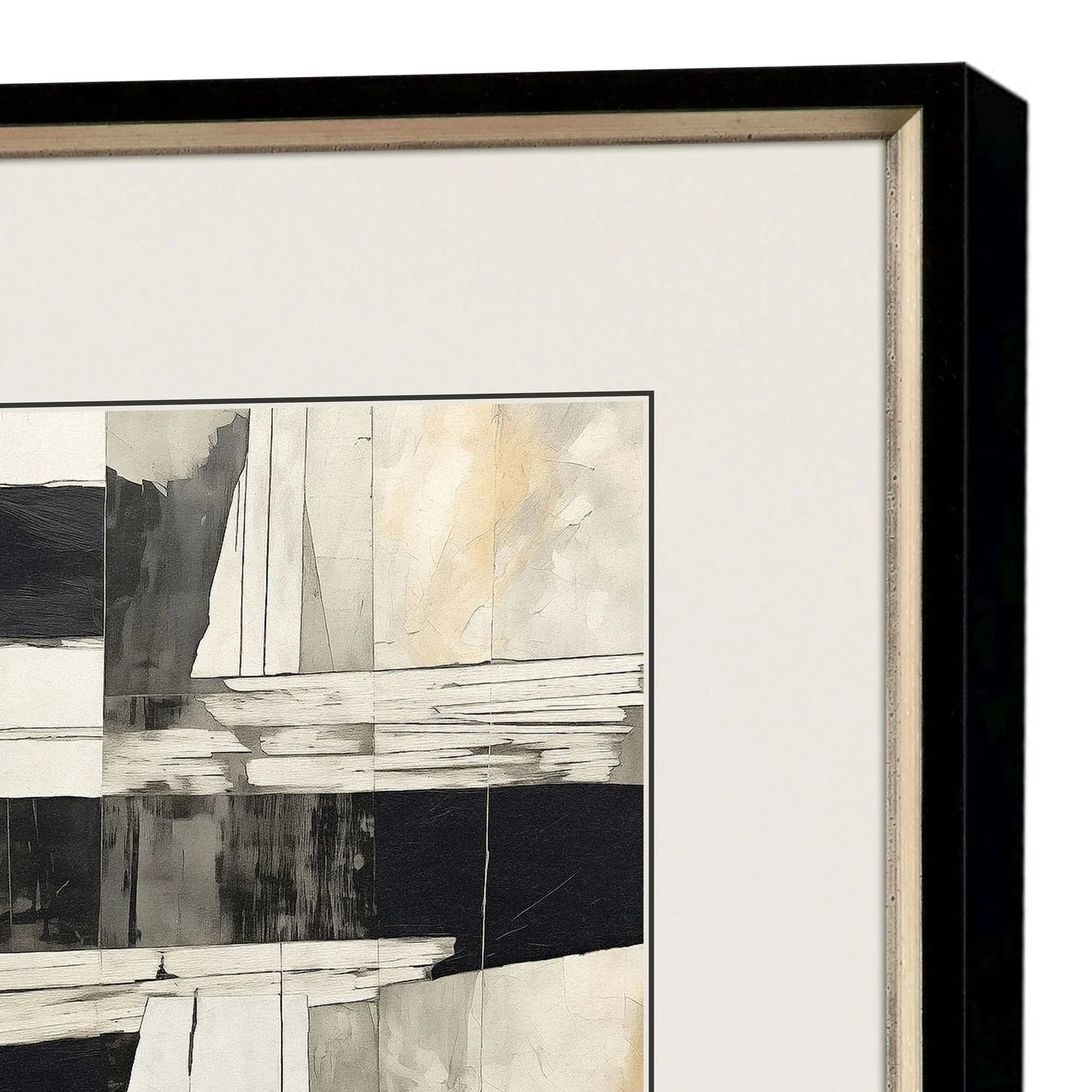 Liminal Wood Black Framed Wall Art 4PC