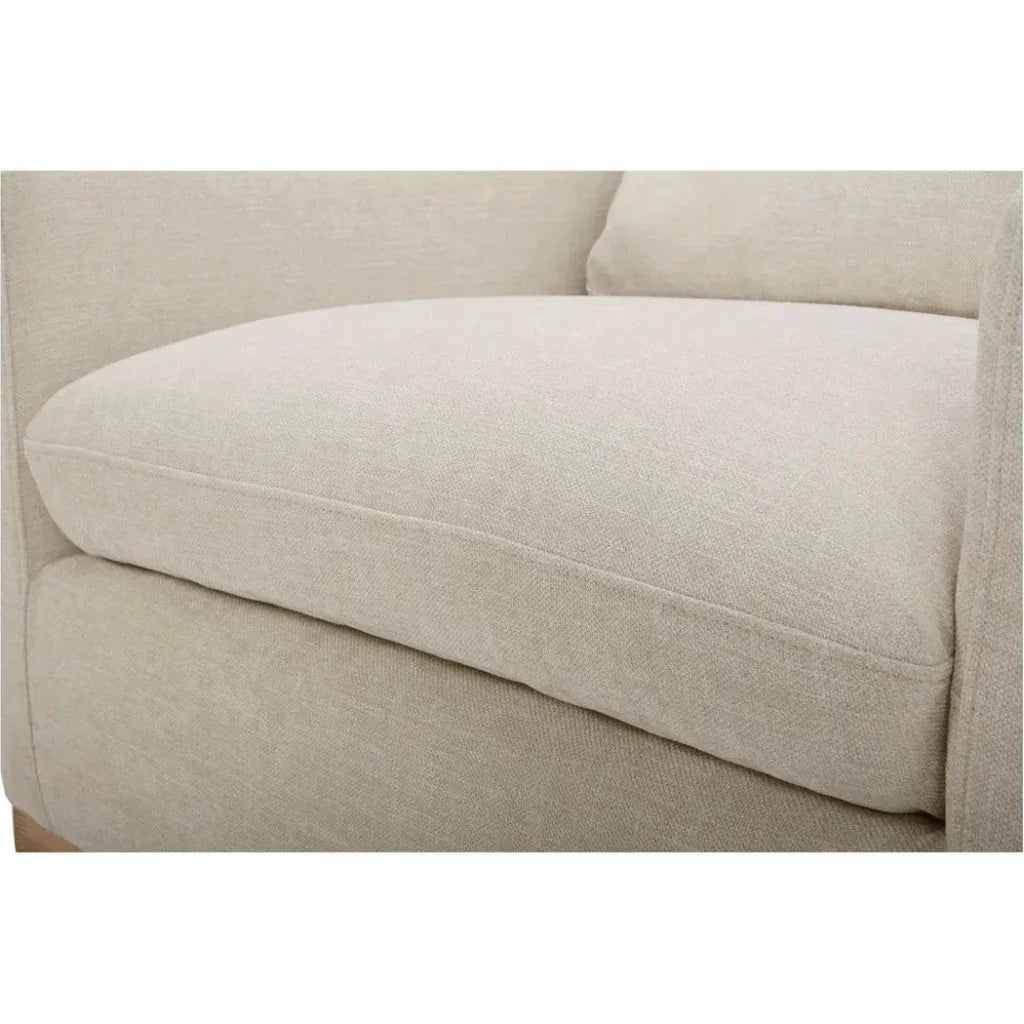 Linden Performance Fabric & Pine Wood Beige Swivel Arm Chair - LOOMLAN - Moe's Home - Club Chairs