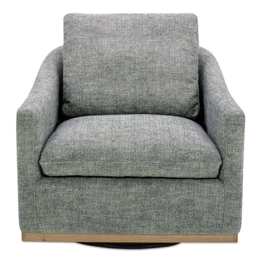 Linden Performance Fabric & Pine Wood Grey Swivel Arm Chair - LOOMLAN - Moe's Home - Club Chairs