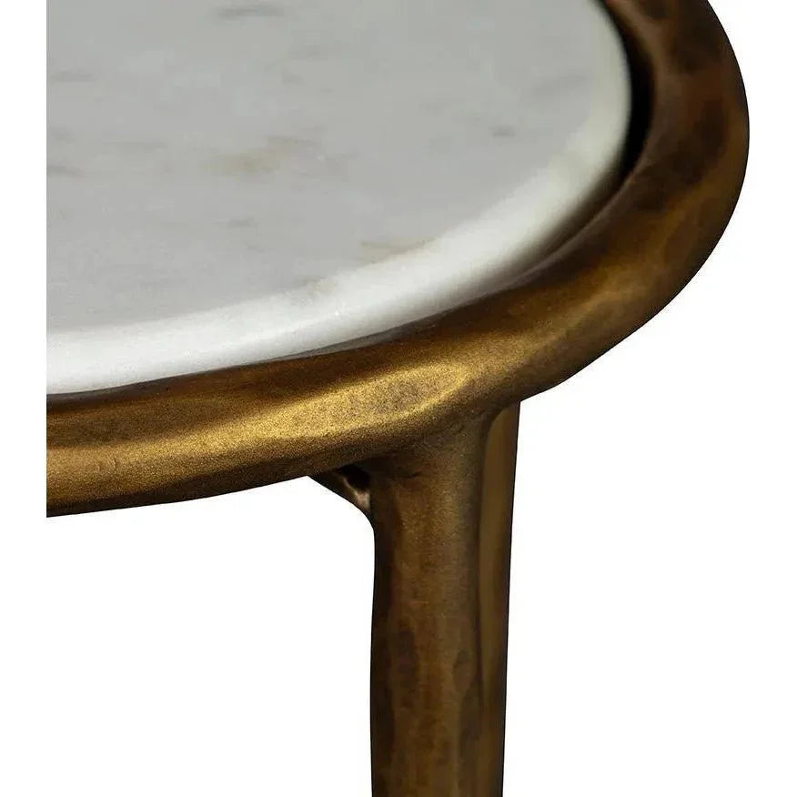 Lindsay Martini Marble Topped Round Table - LOOMLAN - Furniture Classics - Side Tables